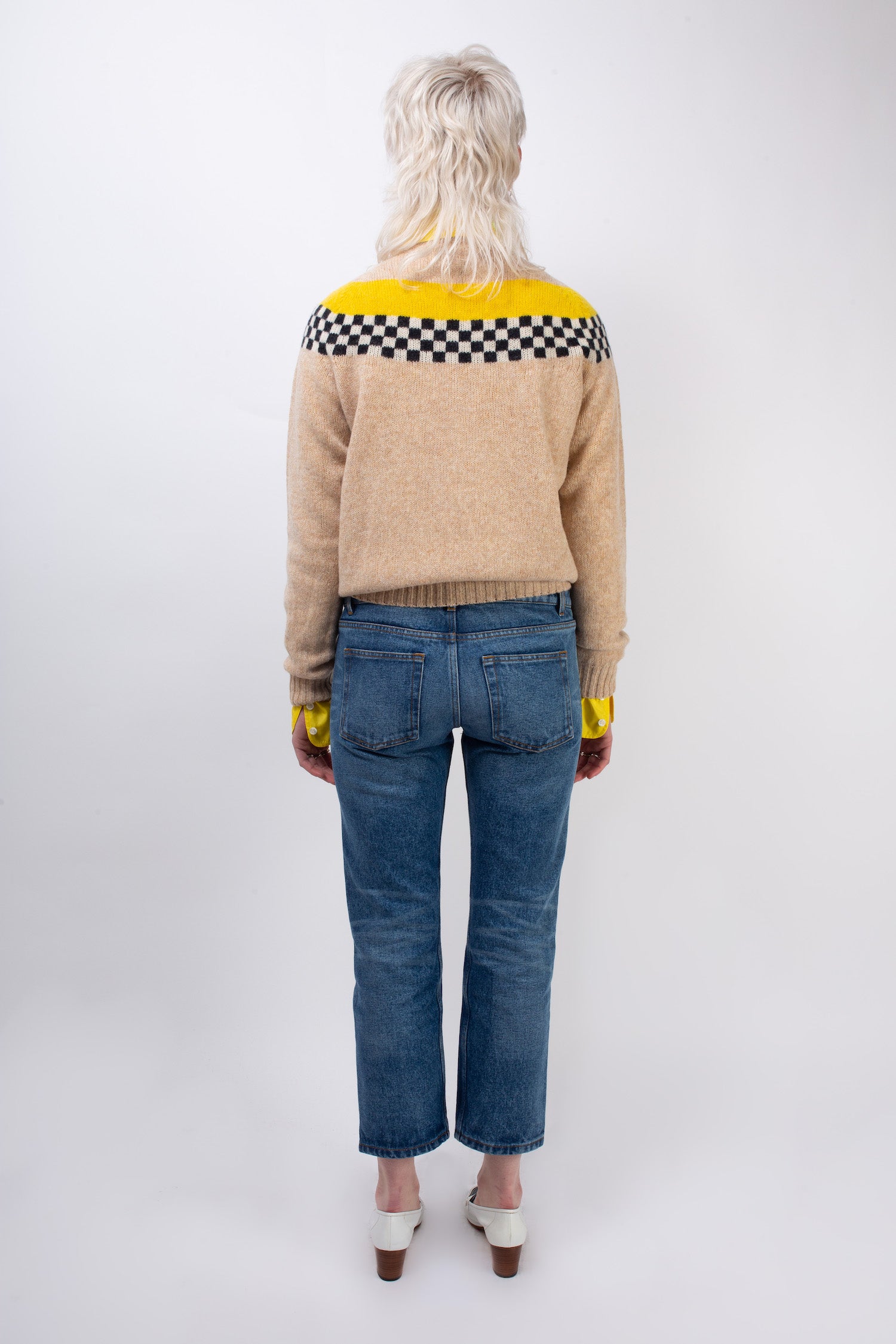 KATE Cropped Denim Jeans - Blue Denim