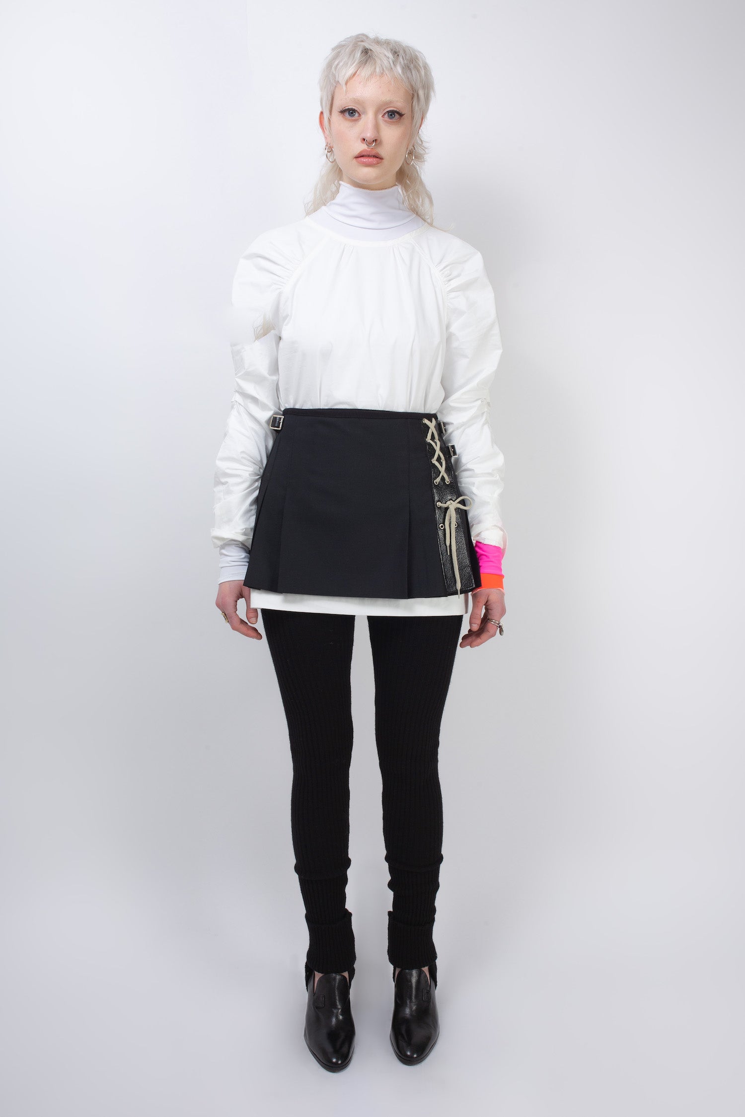 PIXIE Gathered Raglan Sleeve Blouse - White