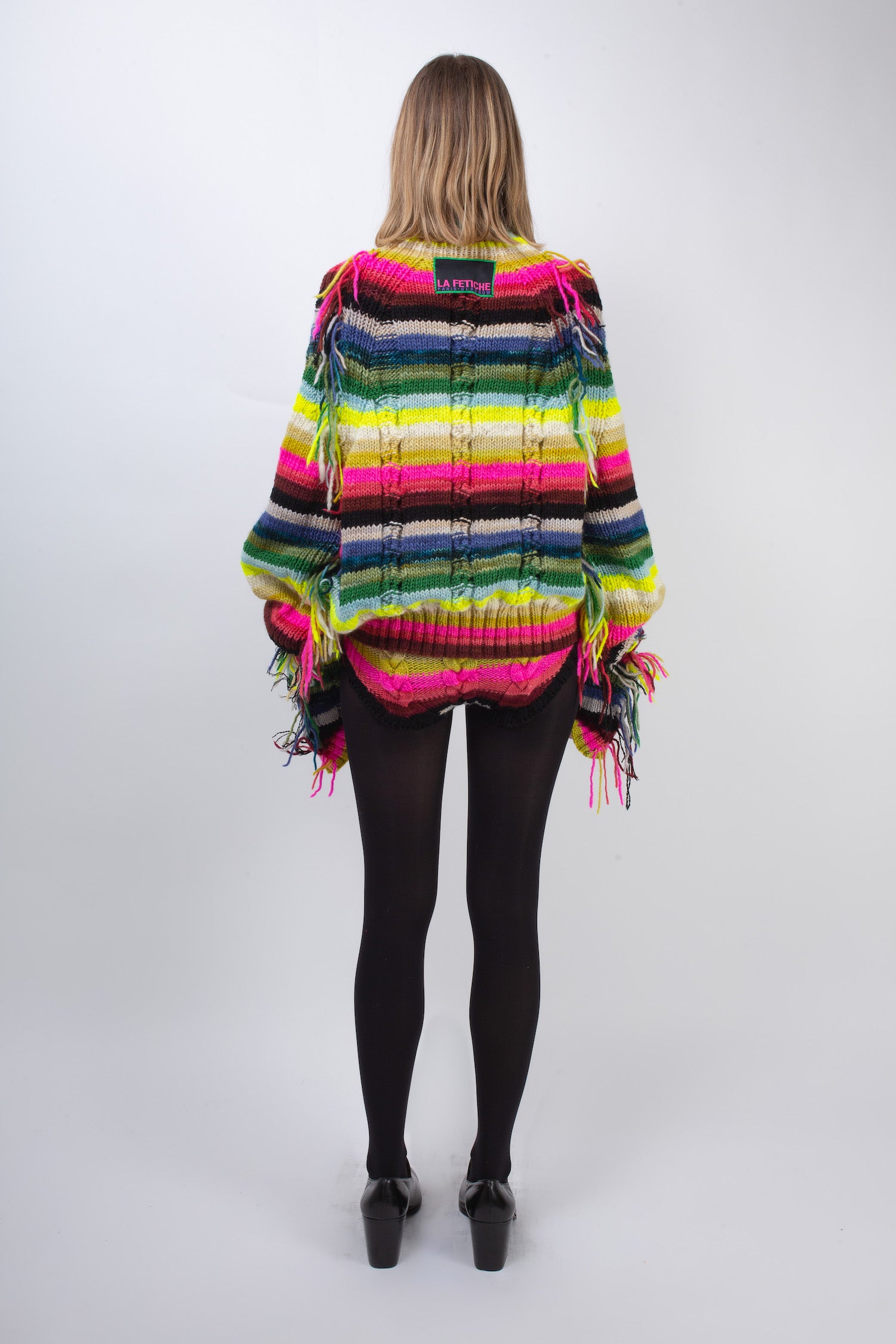 VIOLA Hand Knitted Striped Sweater - Multico