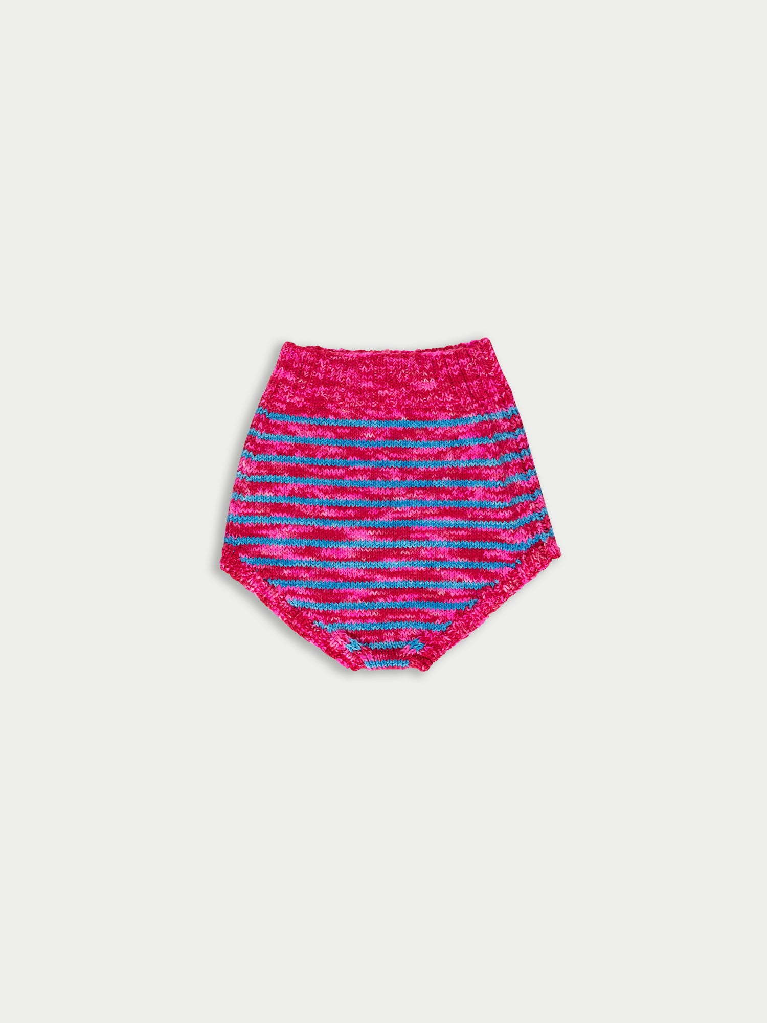 EDIE Handknitted Striped Pants - Neon Pink / Blue