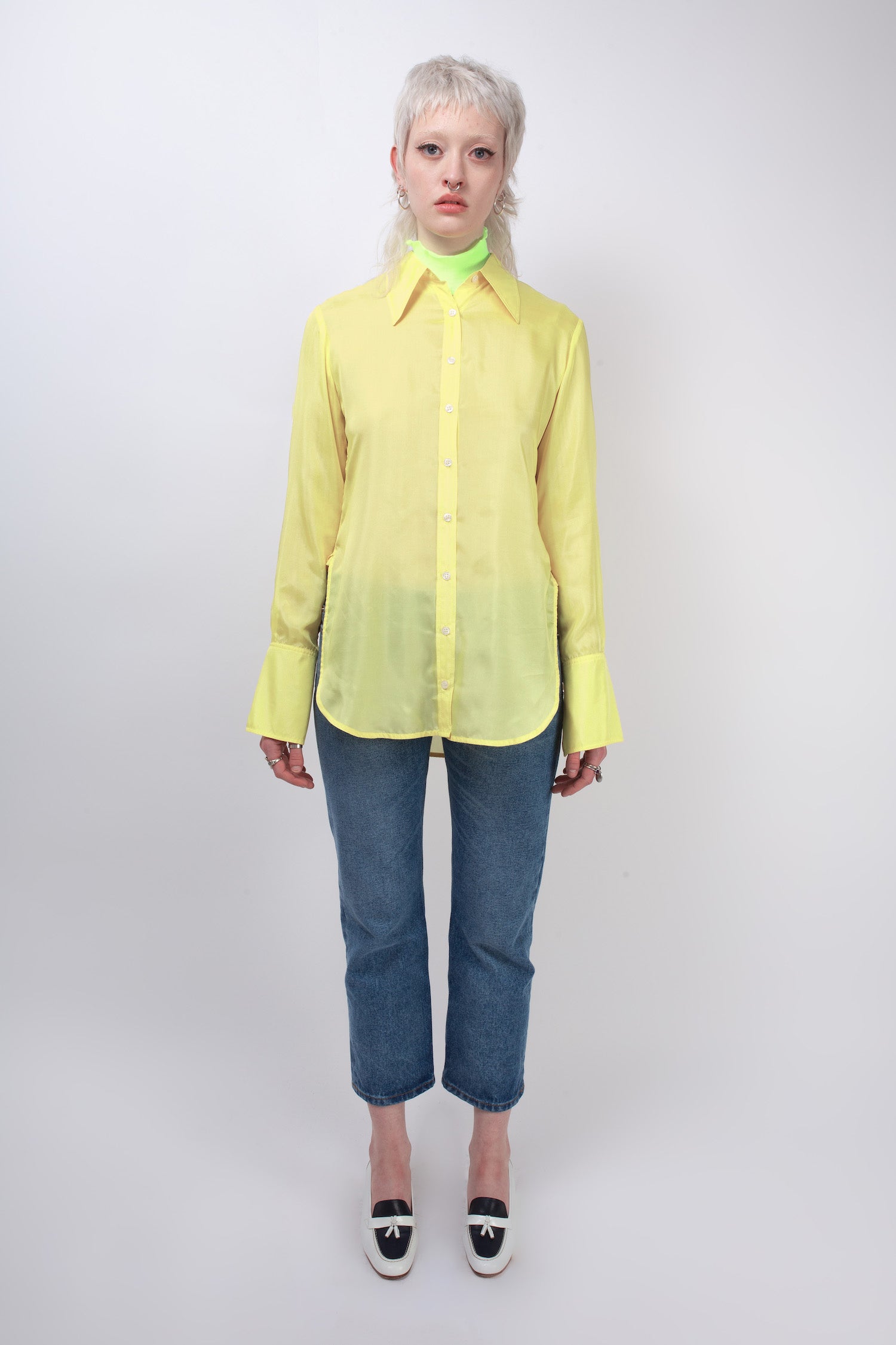 TASHA Lightweight Silk Shirt - Yellow