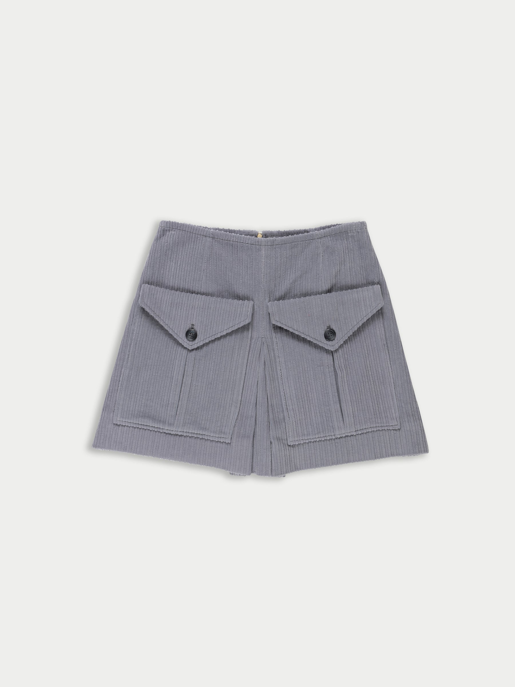 BRIGITTE Corduroy Mini Skirt - Light Grey