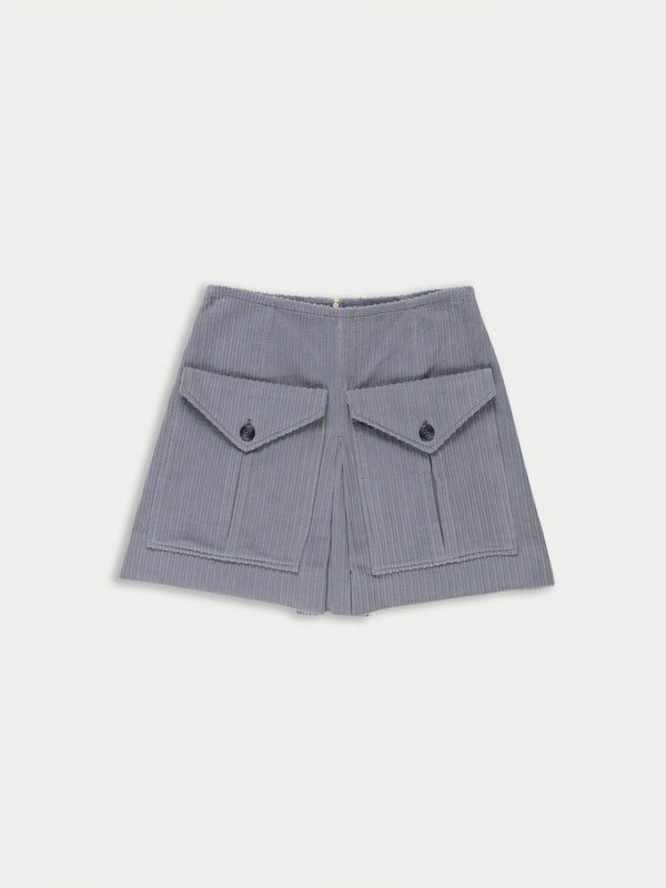 BRIGITTE Corduroy Mini Skirt - Light Grey