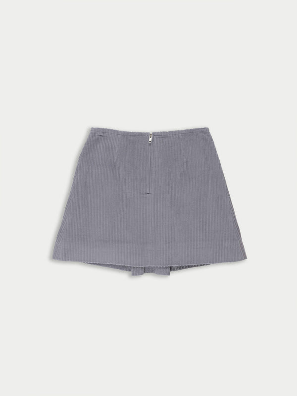 BRIGITTE Corduroy Mini Skirt - Light Grey