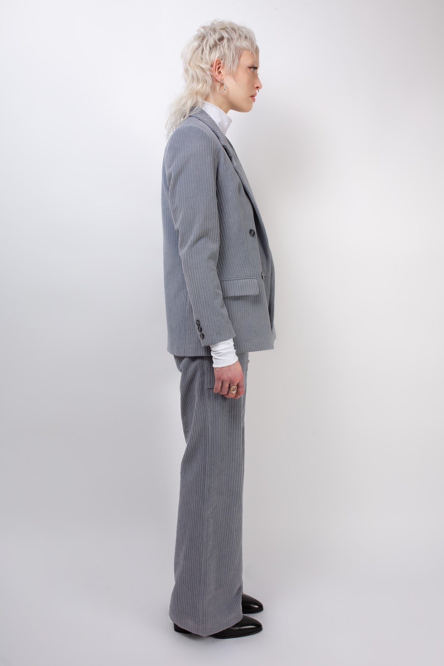 NEIL Highwaisted Corduroy Pant - Light Grey