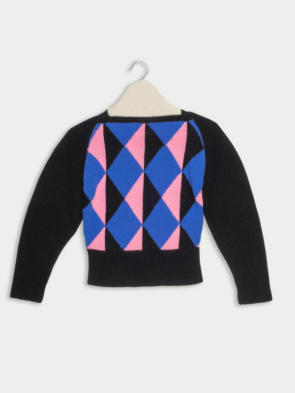 PABLO Hand-Knit Harlequin Sweater - Multico