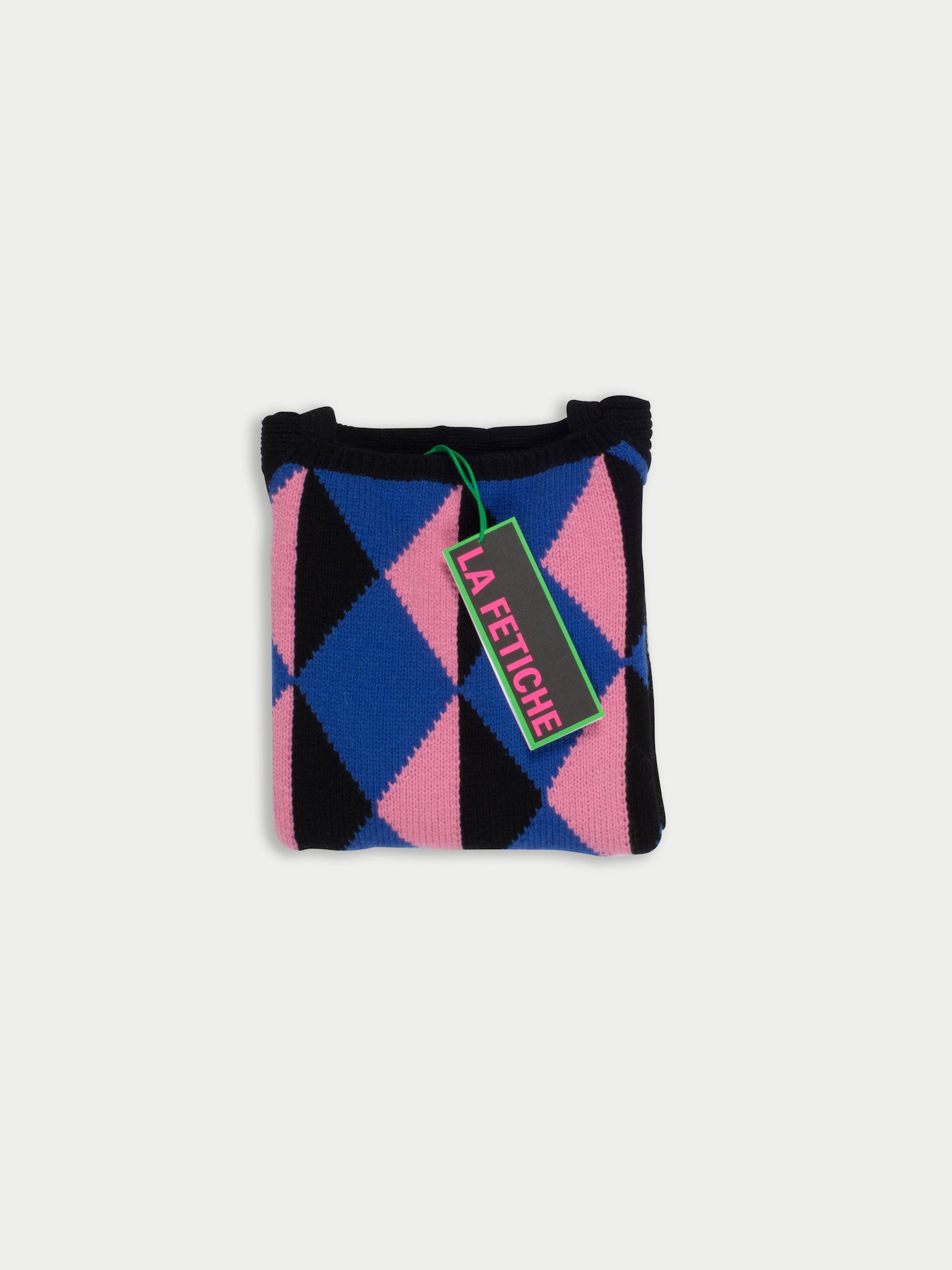 PABLO fitted Hand-knit Harlequin Sweater Using Hand Intarsia Work