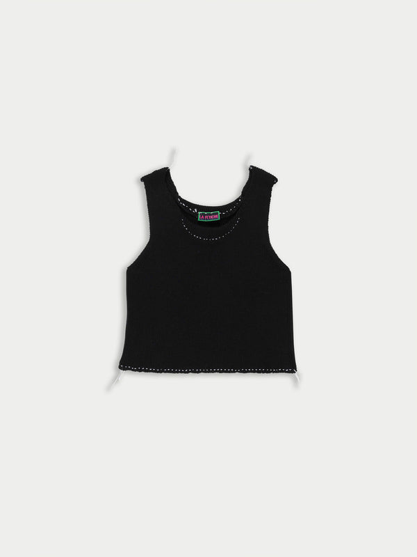 AXEL Ribbed Vest Top - Black