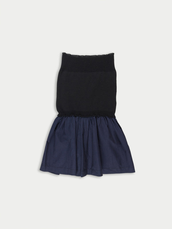 LETTIE Upcycled Bandeau Dress - Black / Navy