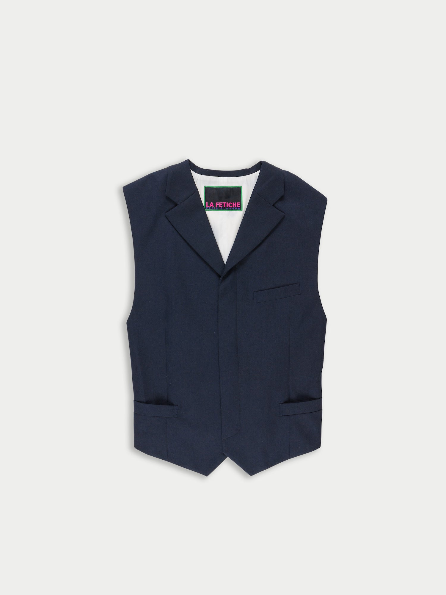 FLORE Sleeveless Tailored Vest - Navy