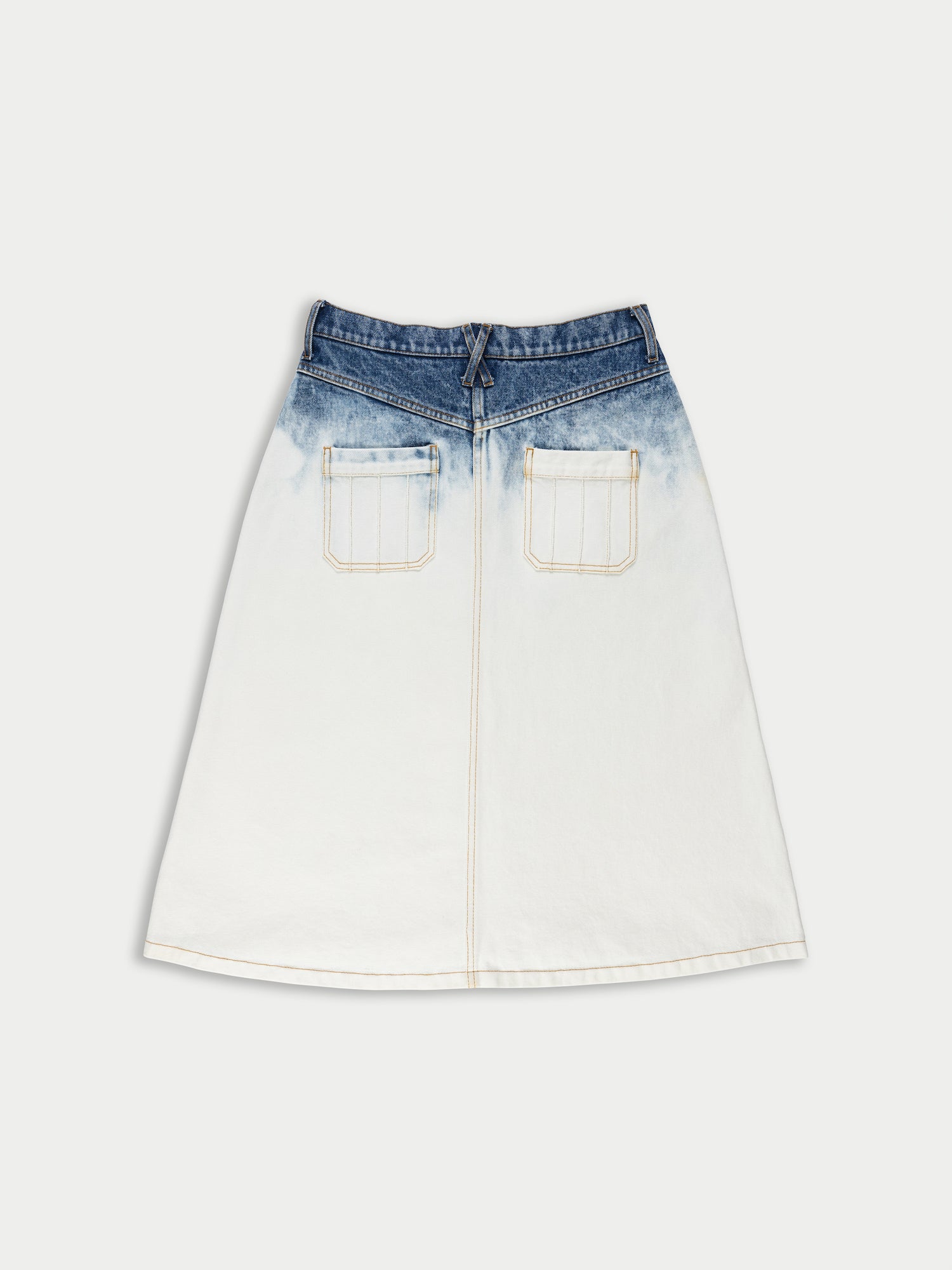 POPPY Denim Mid Length Skirt - Acid Denim