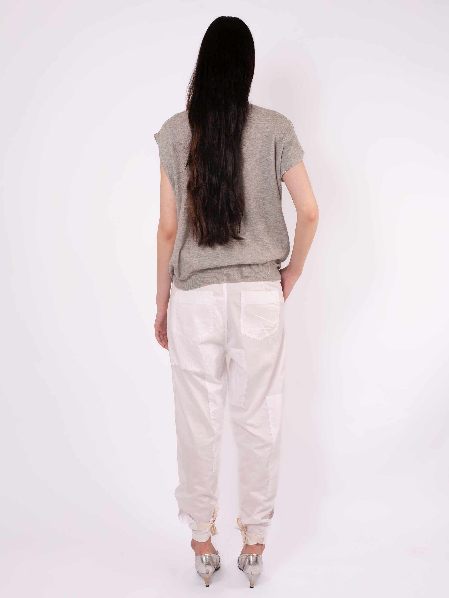 ROBERT Cotton Patched Trousers - White