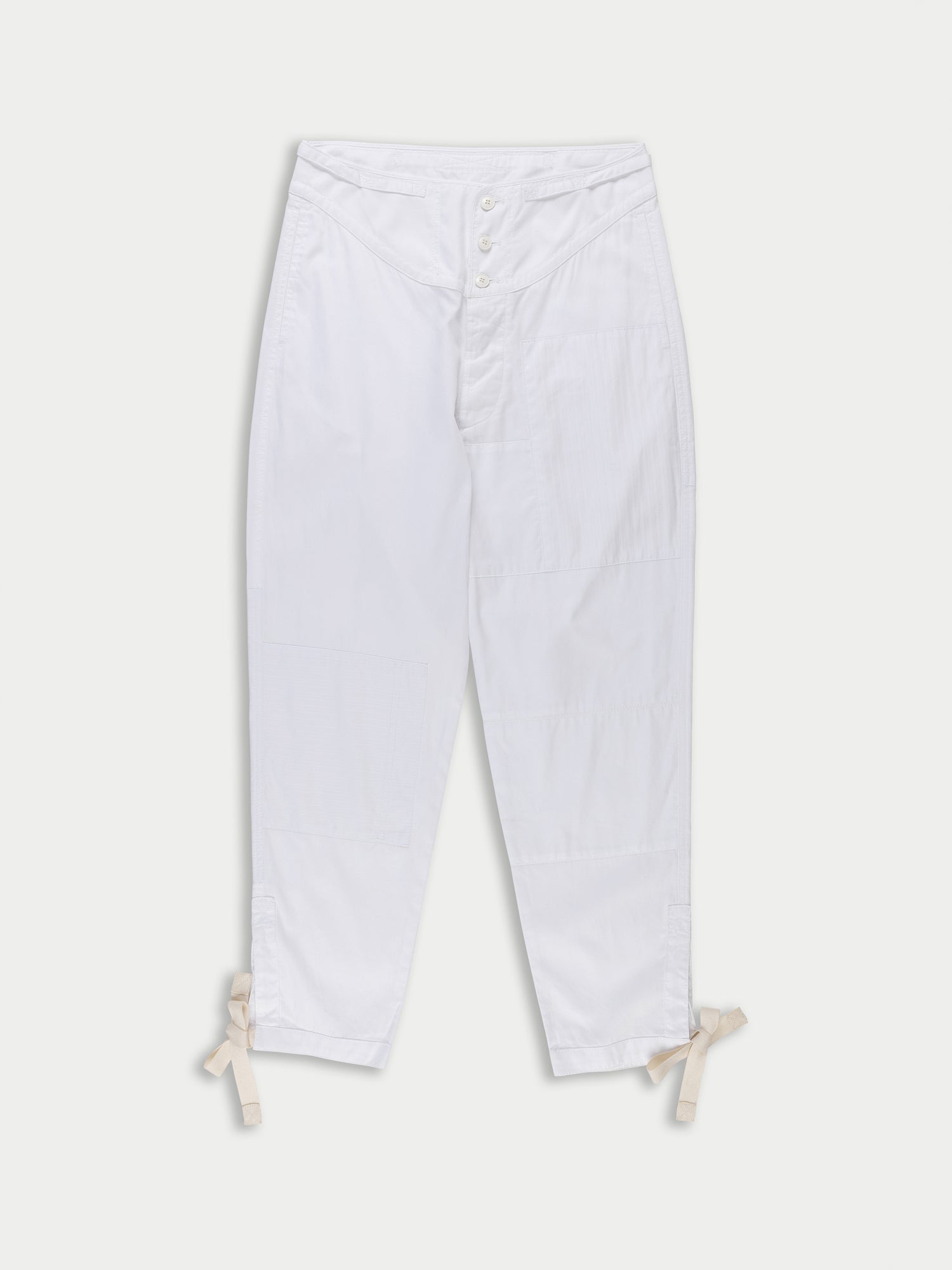 ROBERT Cotton Patched Trousers - White