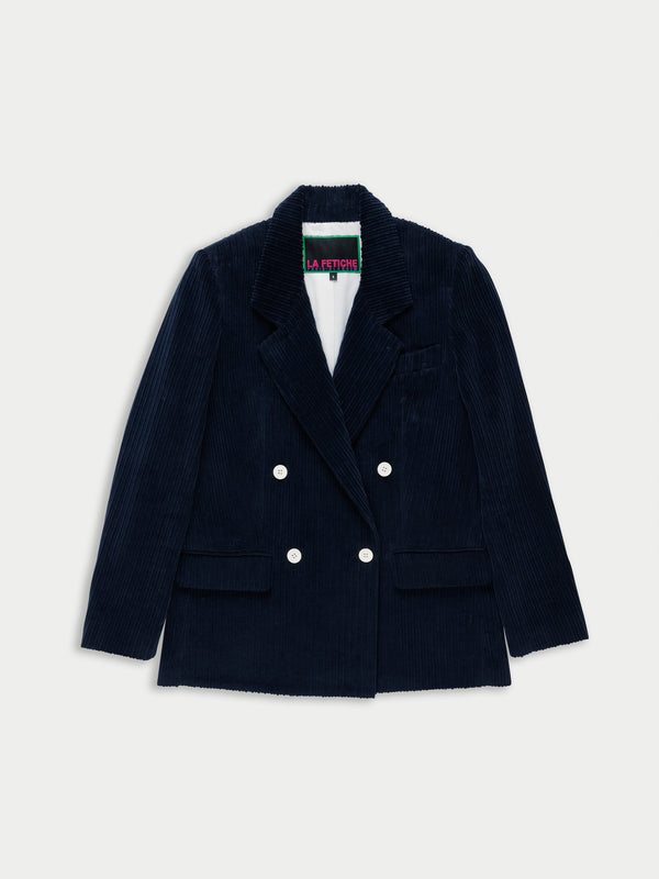CAMILLE Corduroy Blazer - Navy