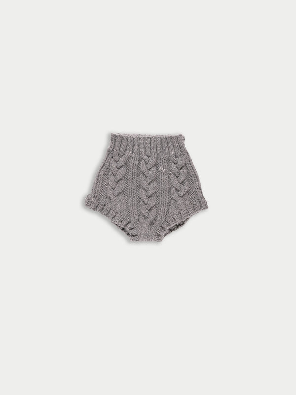 EDIE Hand Knitted Cable Pants - Grey