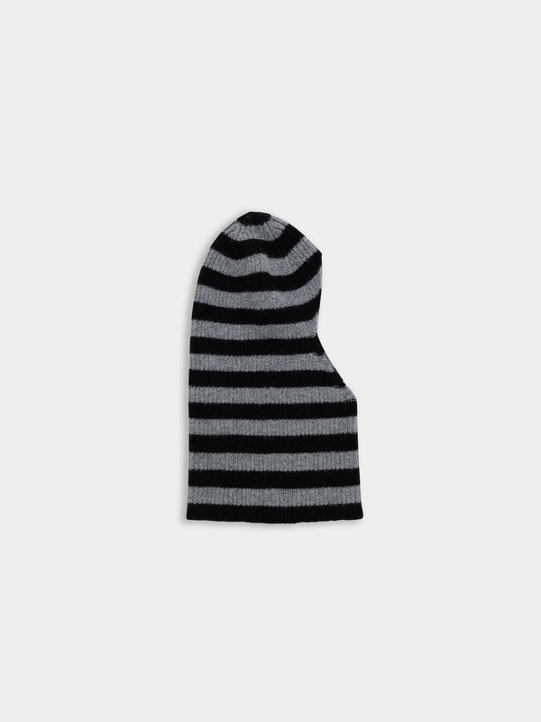 GASTON Striped Balaclava - Grey / Black