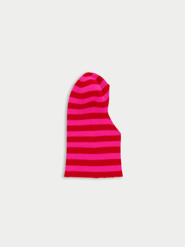 GASTON Striped Balaclava - Neon Pink / Red