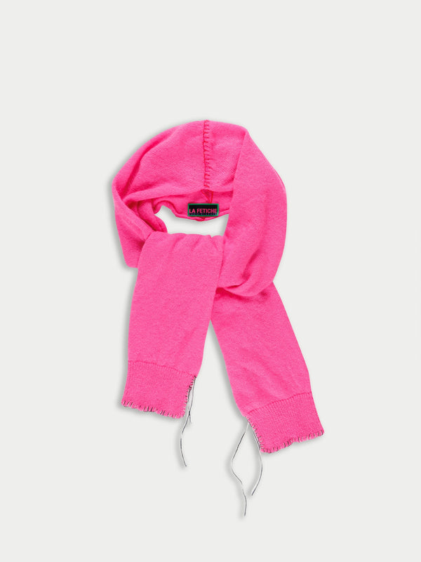 KIKI Hooded Sweater Scarf - Neon Pink