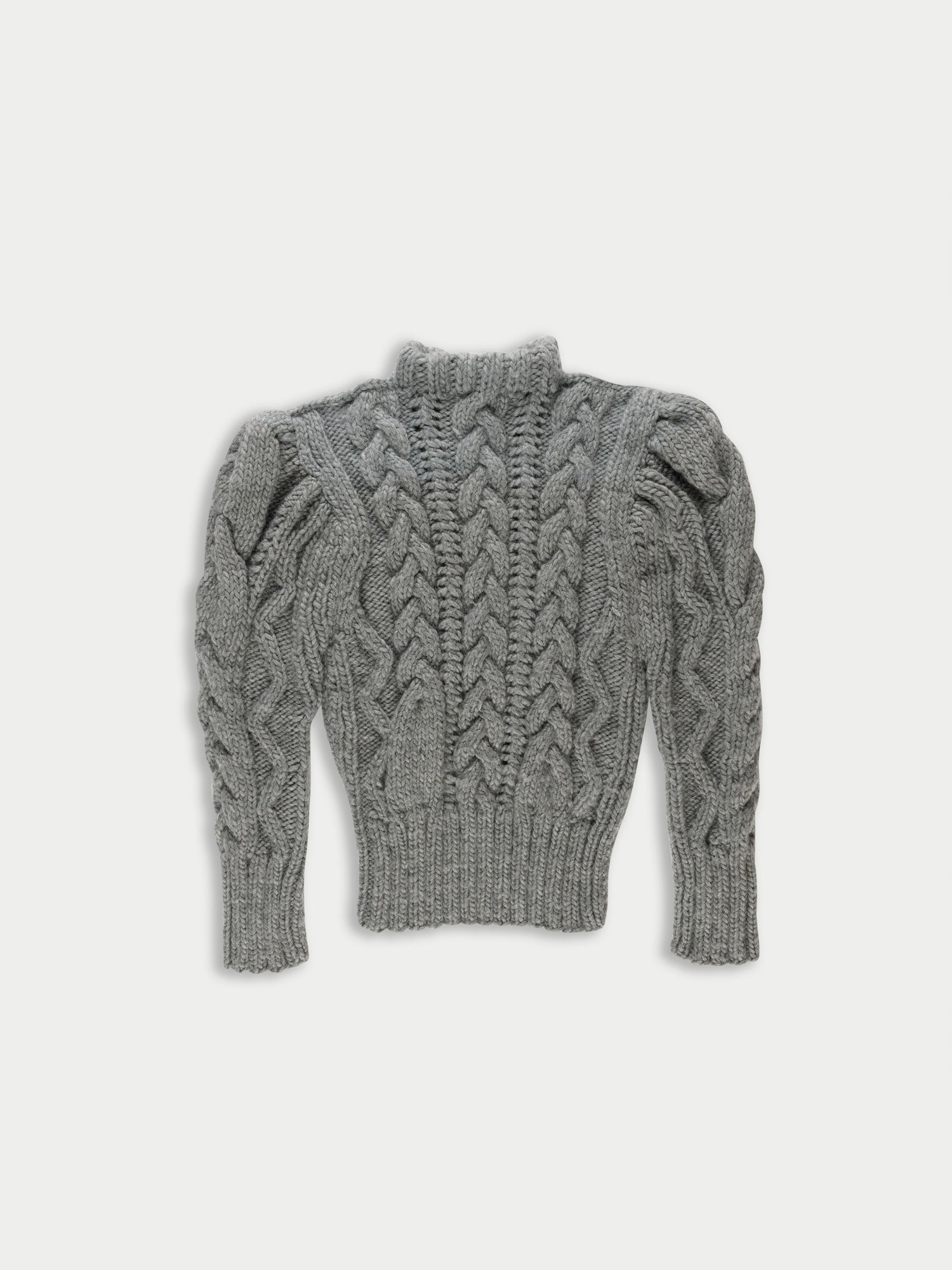 WINONA Hand Knitted Cable Sweater - Grey