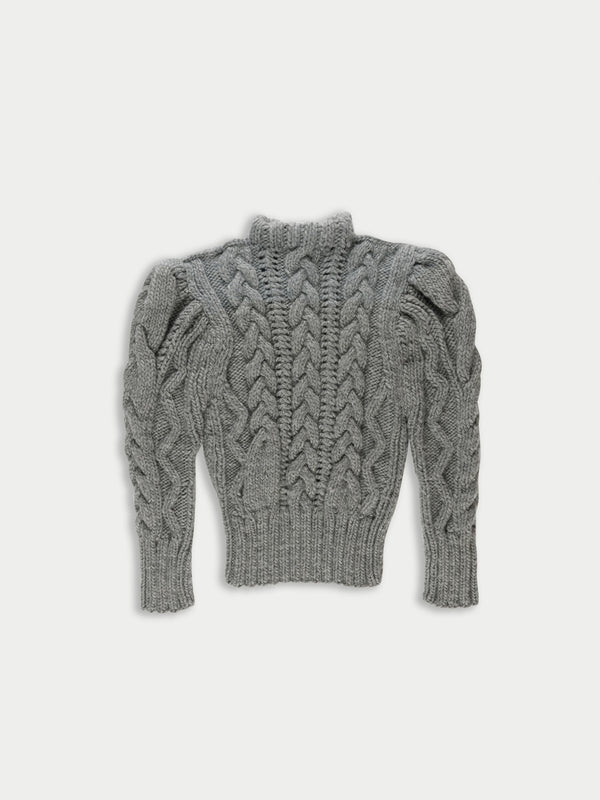 WINONA Hand Knitted Cable Sweater - Grey