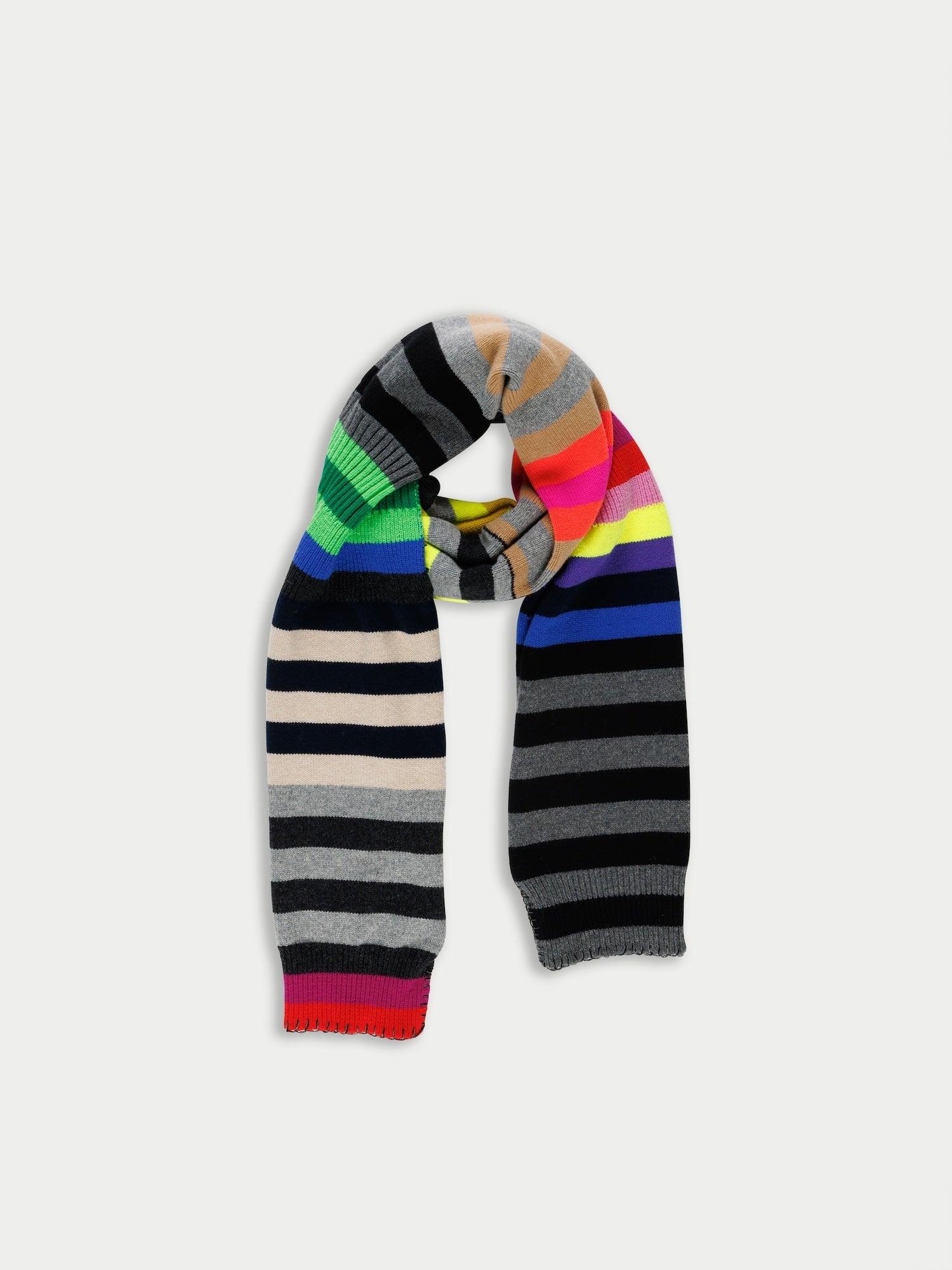 PASCALE Hooded Striped Sweater Scarf - Multico