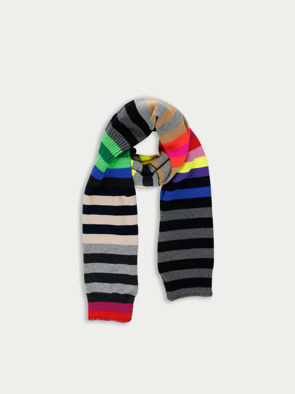 PASCALE Hooded Striped Sweater Scarf - Multico