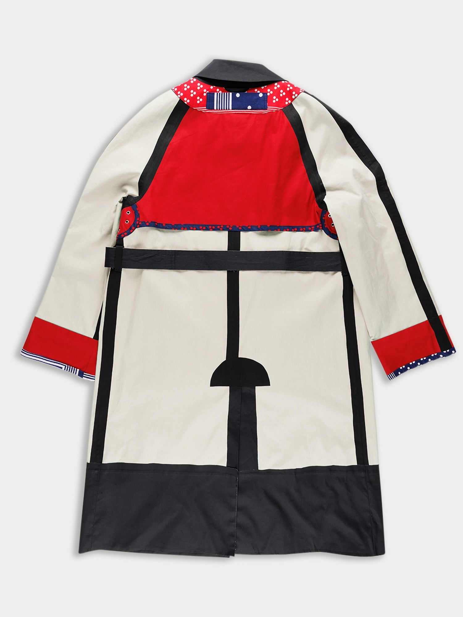 IDA Cotton Trench Coat - Black / Ecru