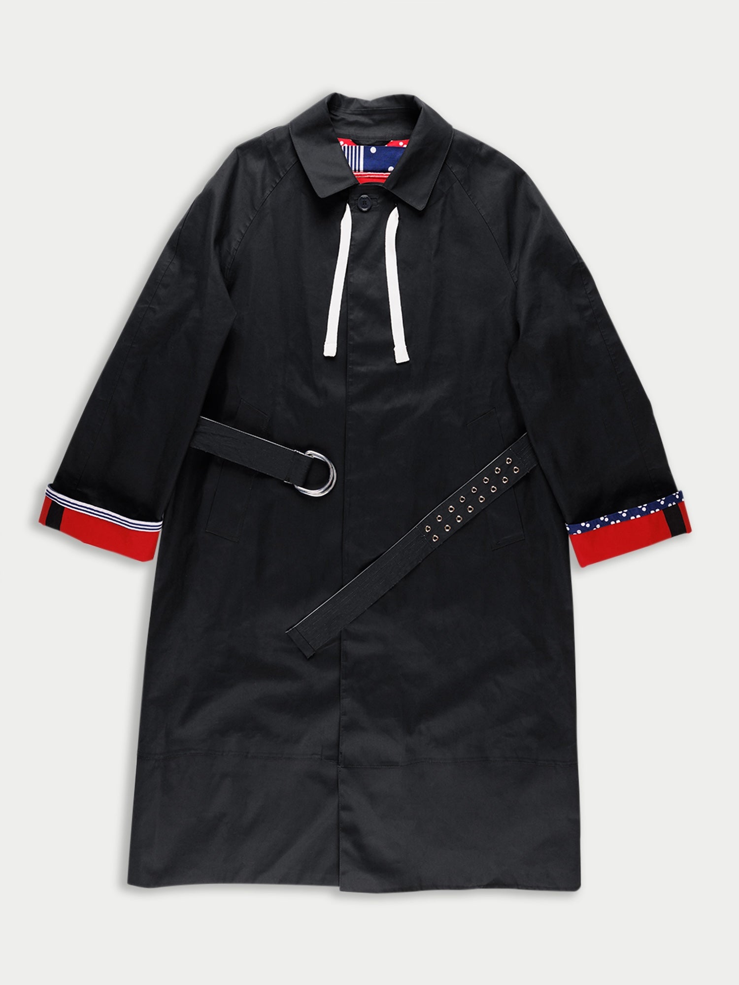 IDA Cotton Trench Coat - Black / Ecru