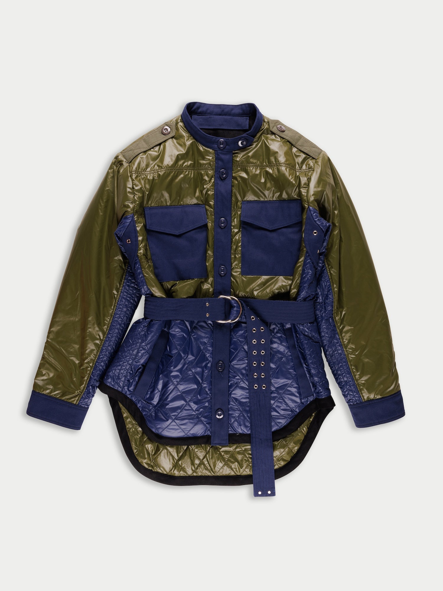 ORSON Nylon Padded Jacket - Khaki / Navy