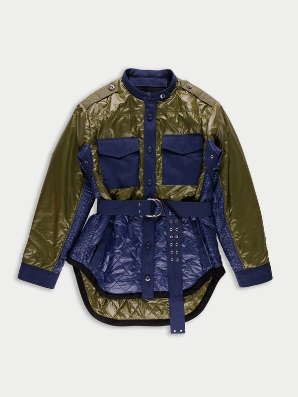 ORSON Nylon Padded Jacket - Khaki / Navy