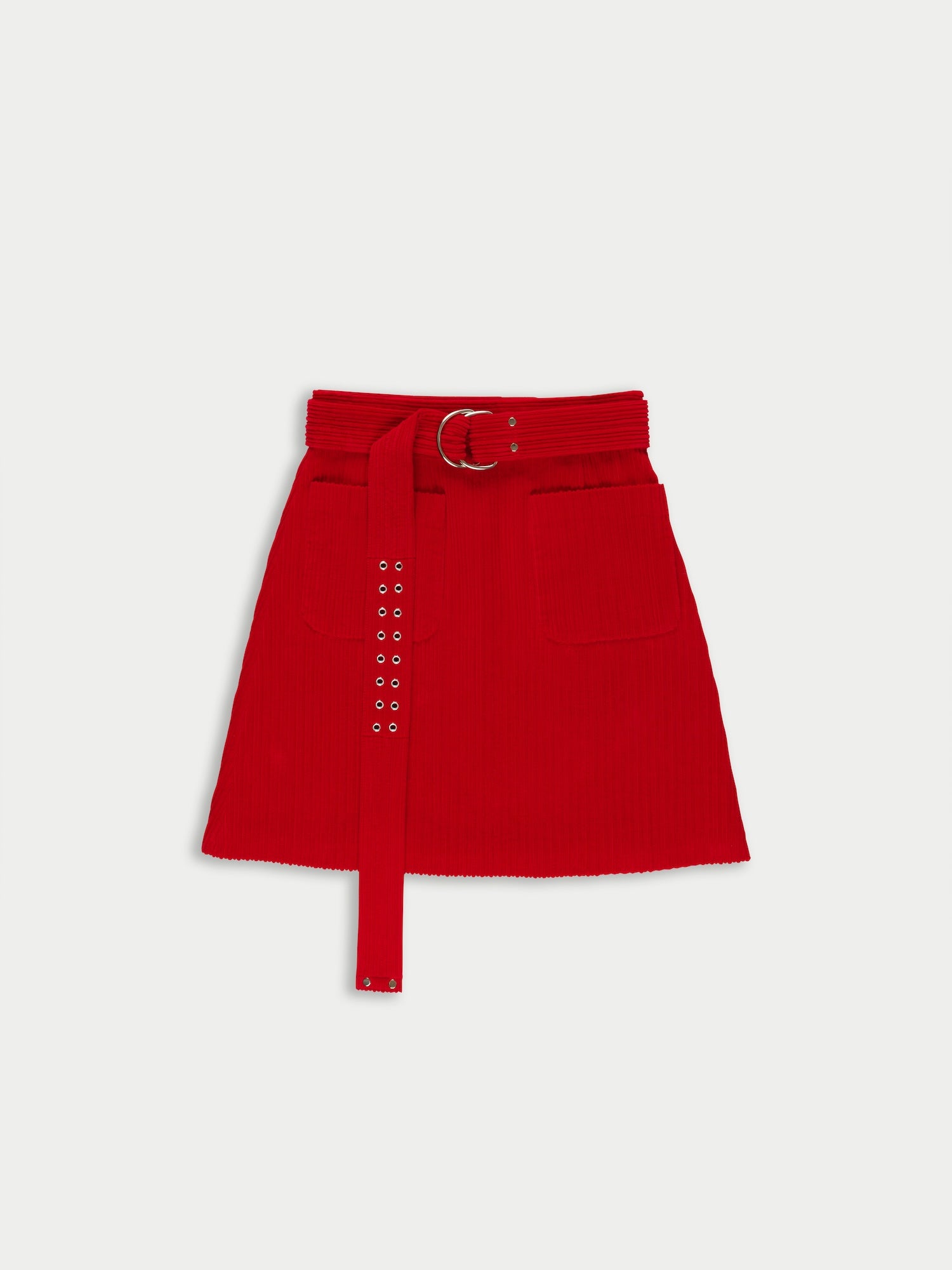 ZOUZOU Corduroy A-line Skirt - Red