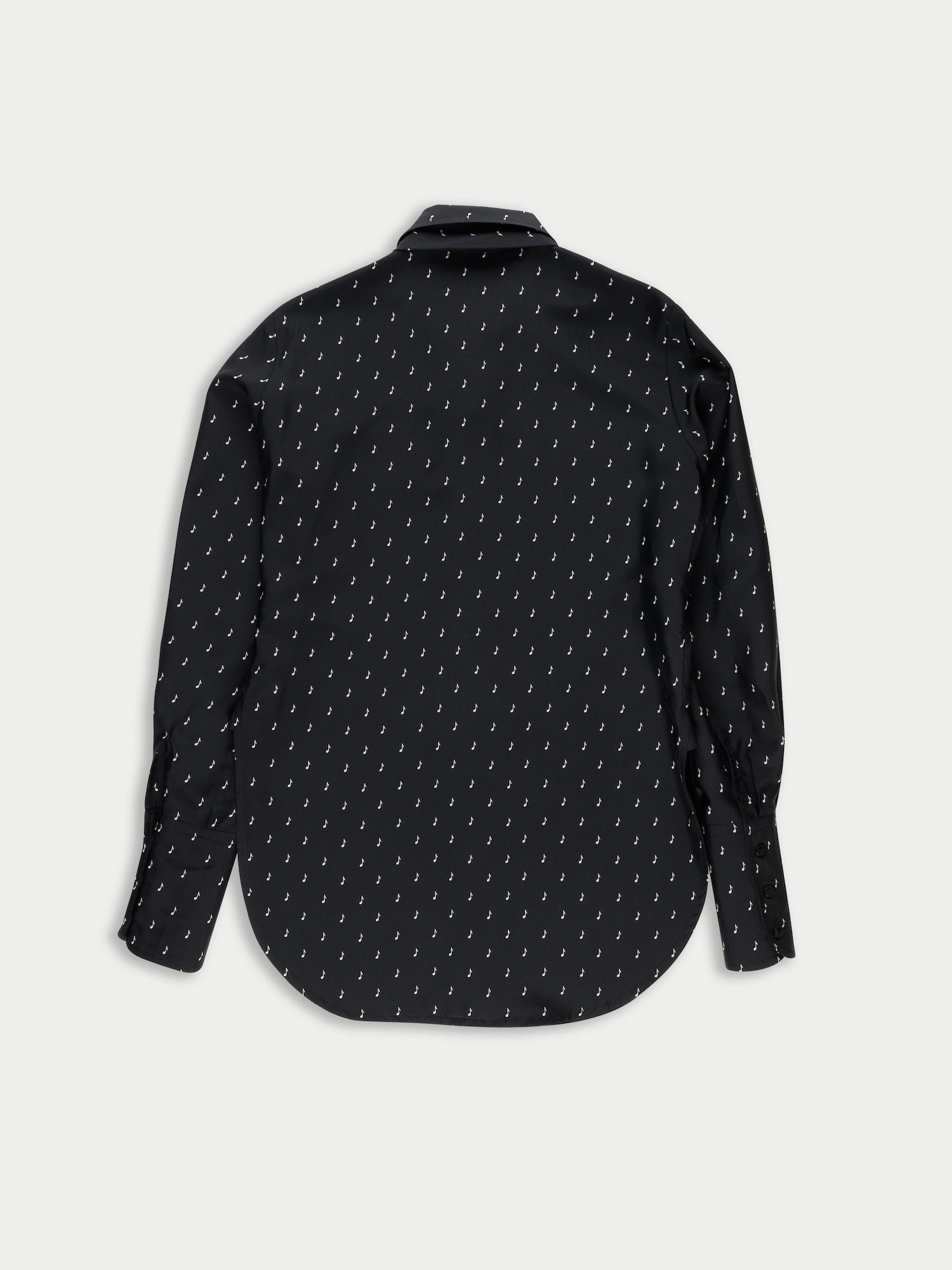 TASHA Music Note Printed Blouse - Black / White