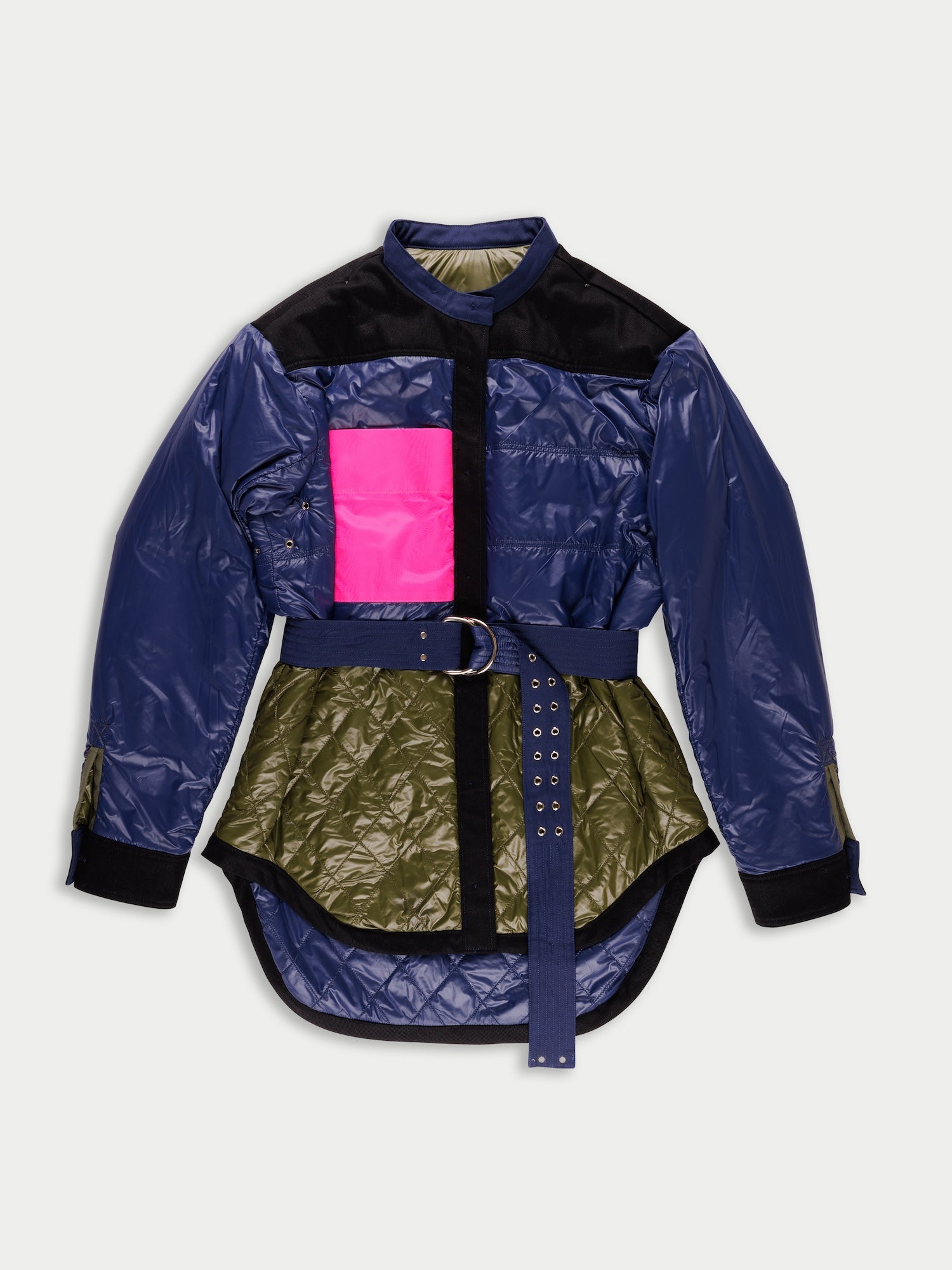 ORSON Nylon Padded Jacket - Khaki / Navy