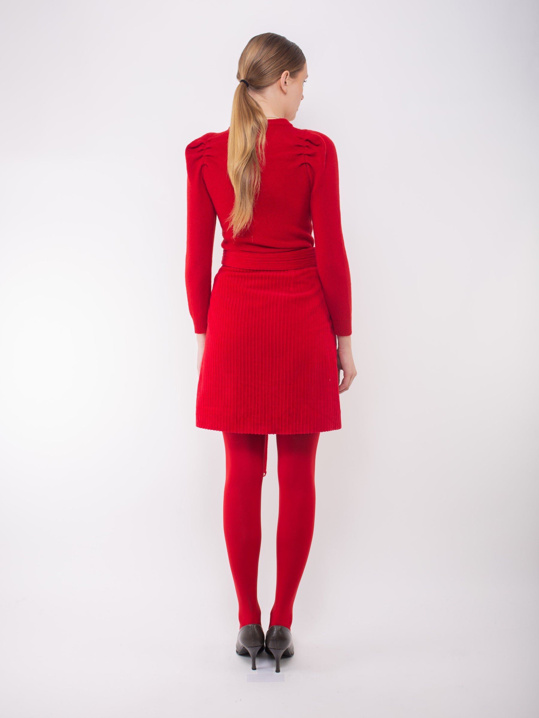 ZOUZOU Corduroy A-line Skirt - Red