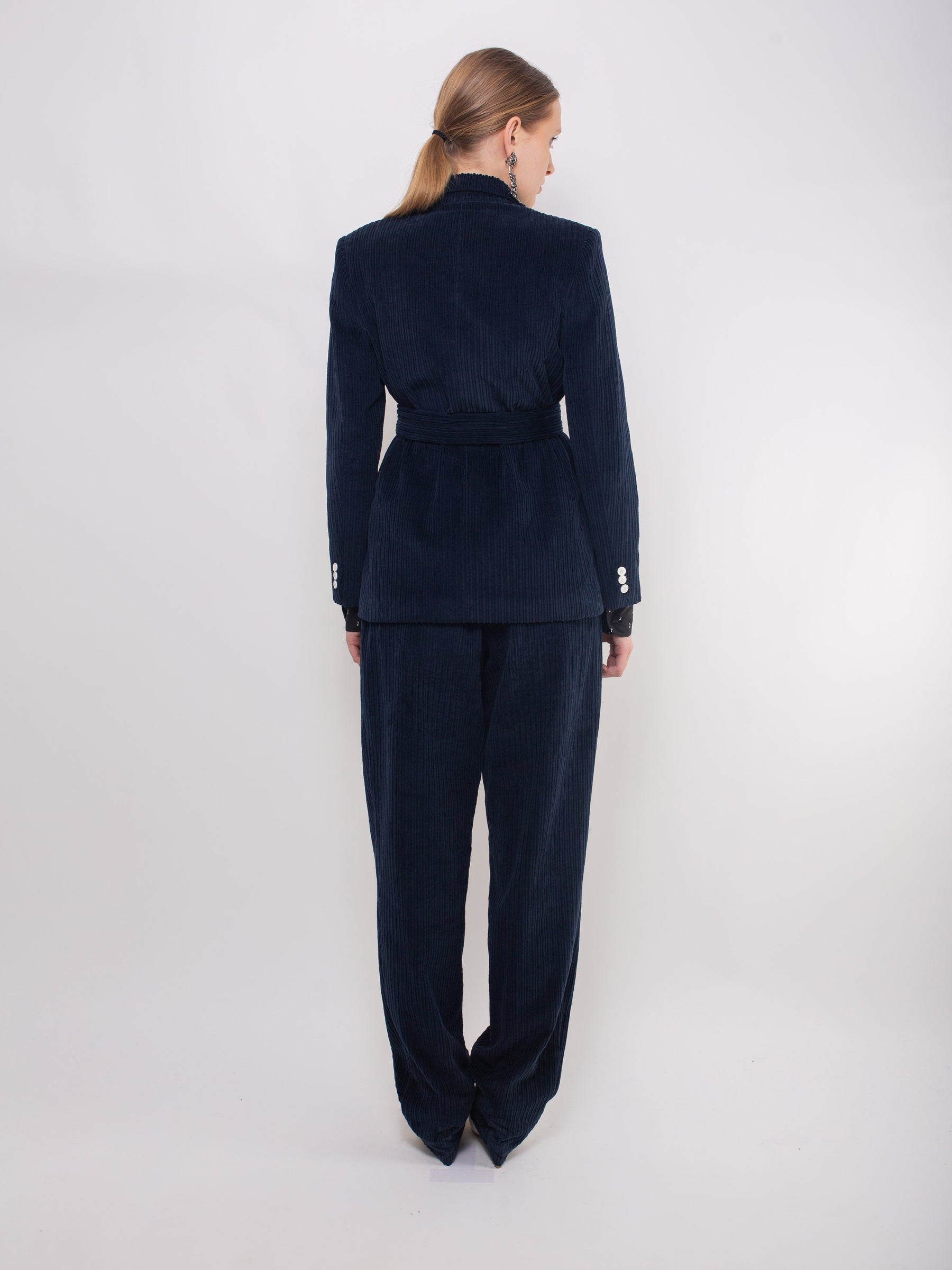 CAMILLE Corduroy Blazer - Navy