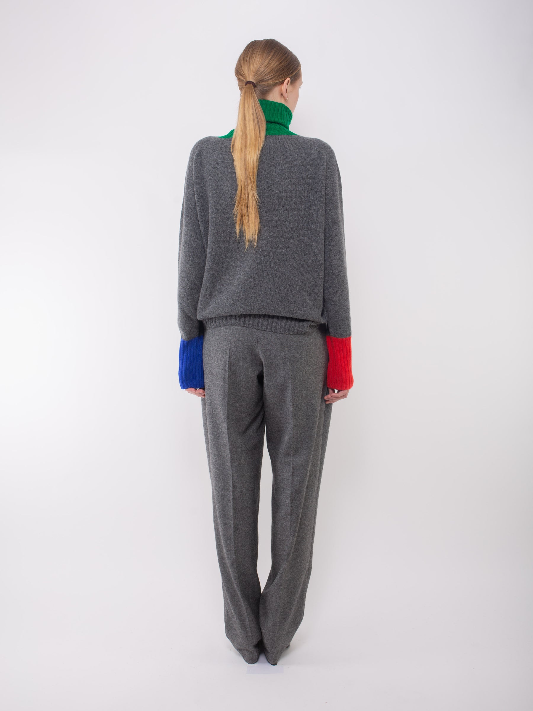 ANGELA Pleated Trousers - Flannel Grey