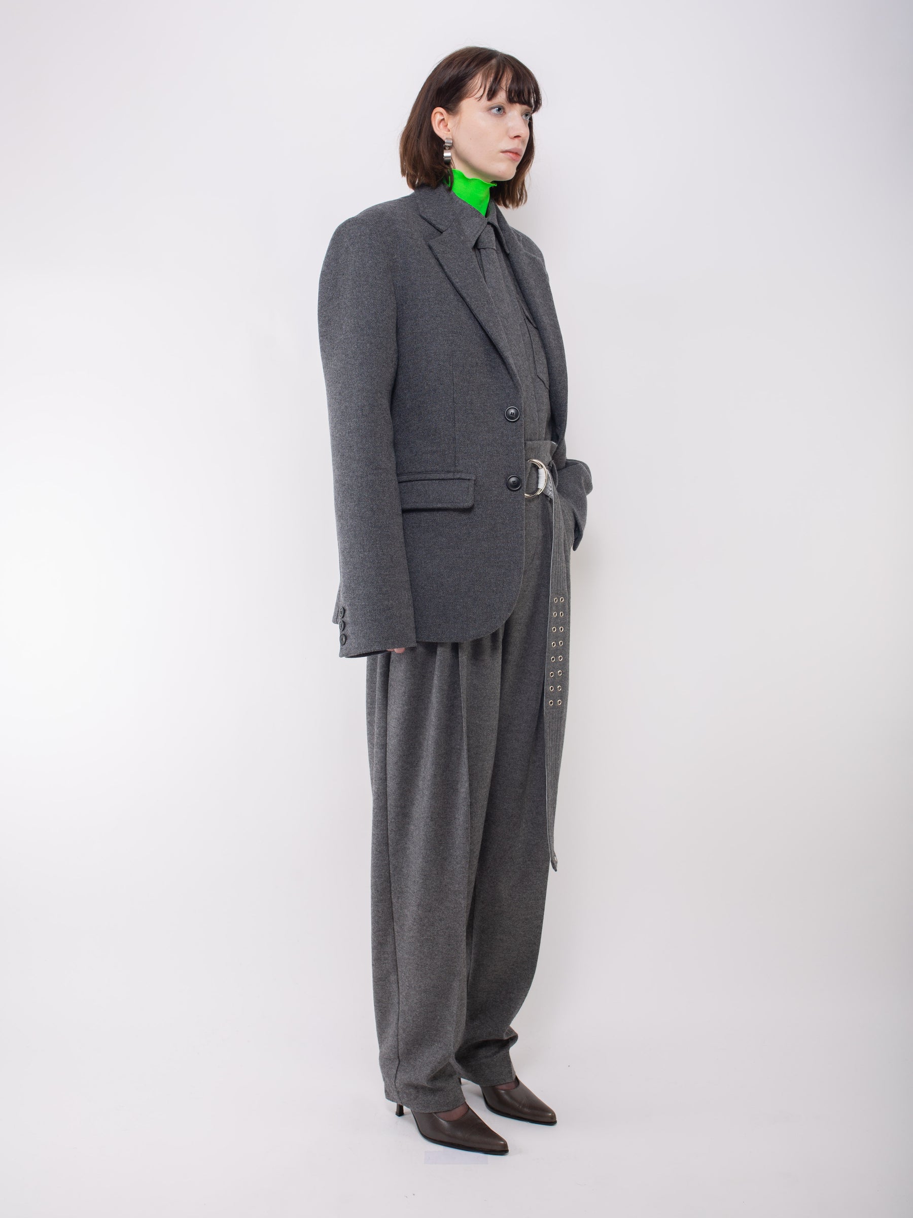 ANNIE X Oversized Tailored Jacket - Dark Grey