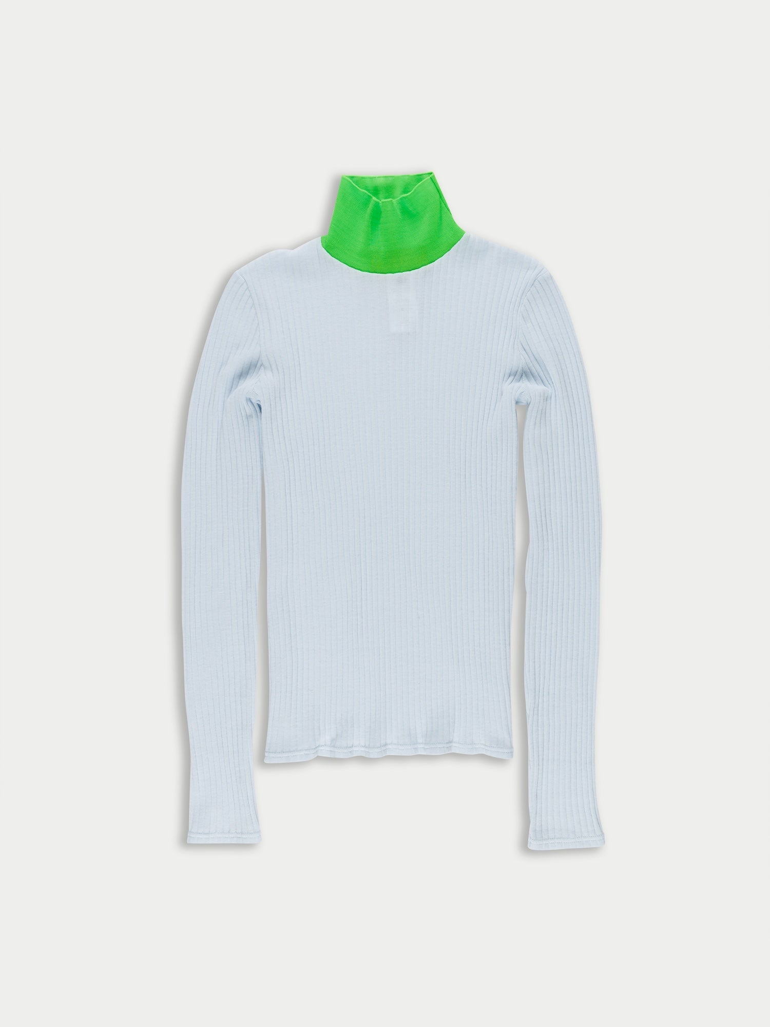 FREDERIQUE Ribbed Fine Weight Top - Light Blue