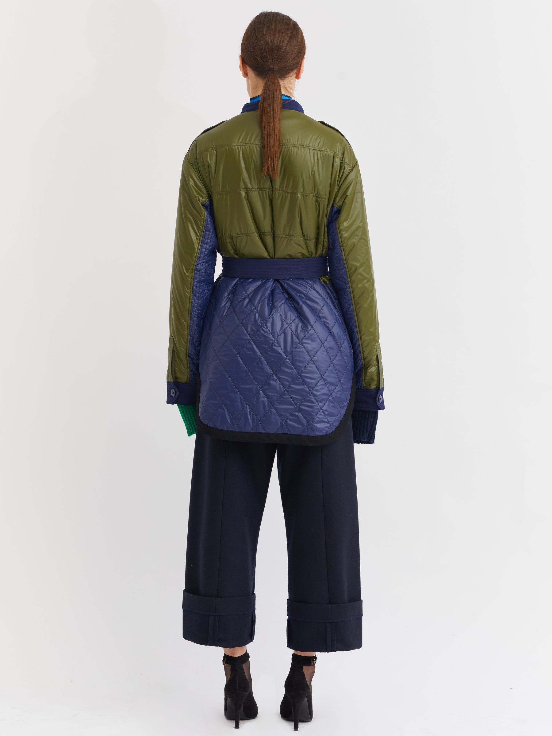ORSON Nylon Padded Jacket - Khaki / Navy