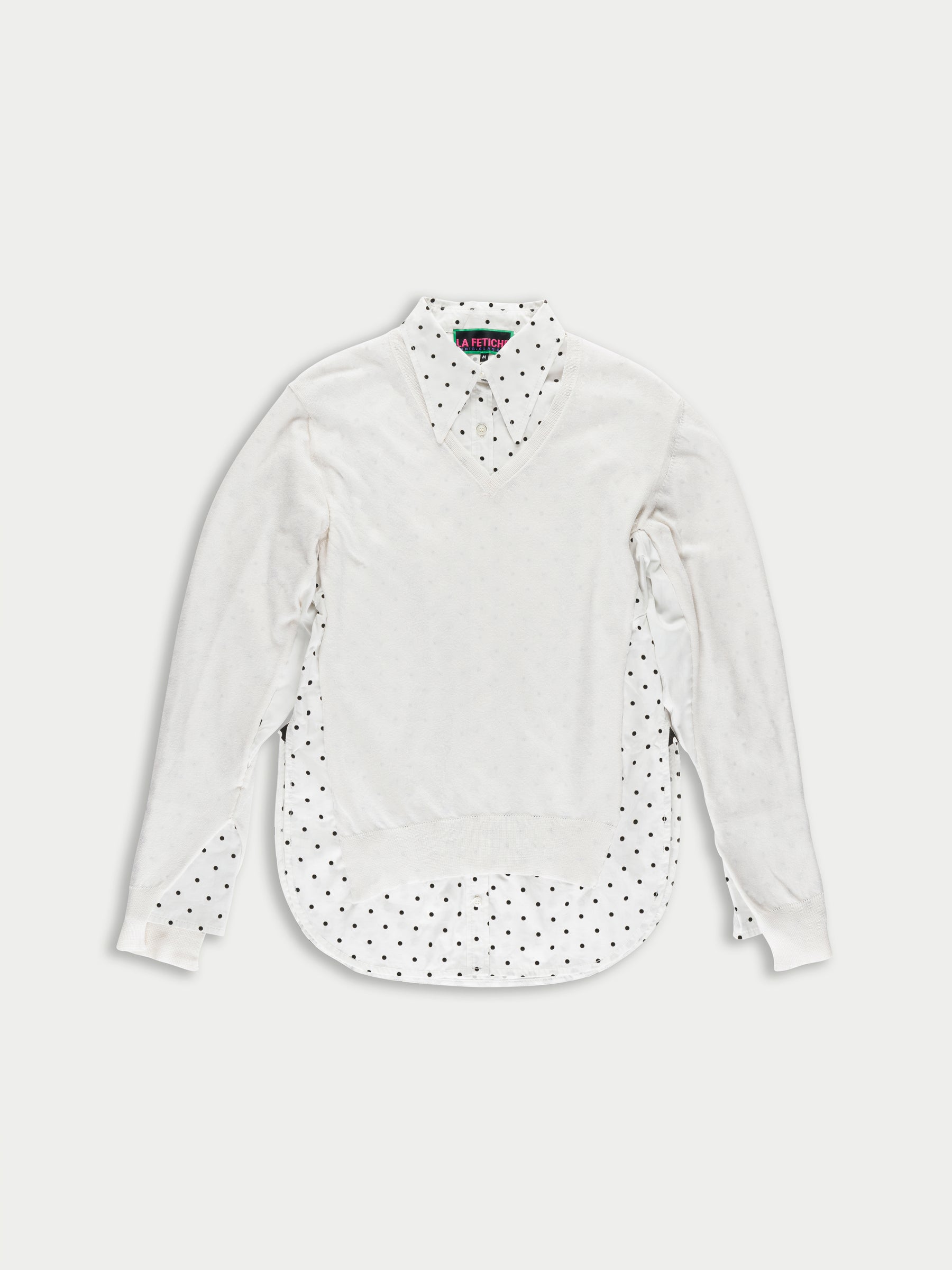 CHARLI V-neck Sweater - White / Black