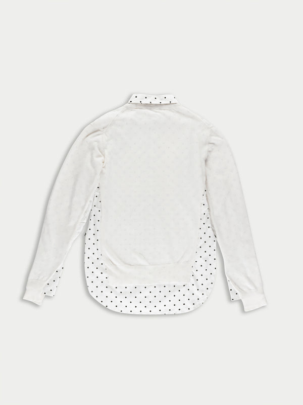 CHARLI V-neck Sweater - White / Black