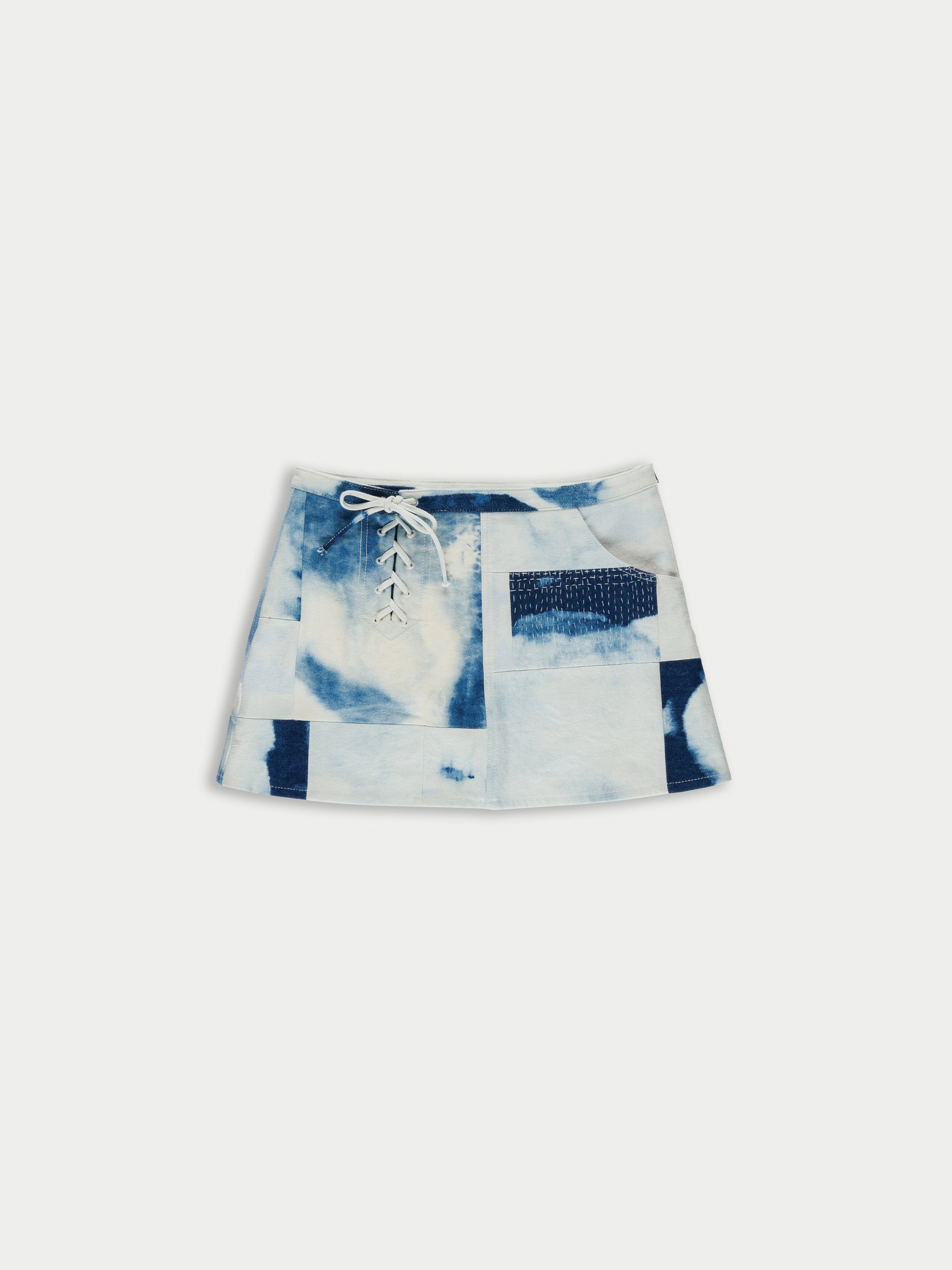THELMA Denim Mini Skirt - Bleached Denim