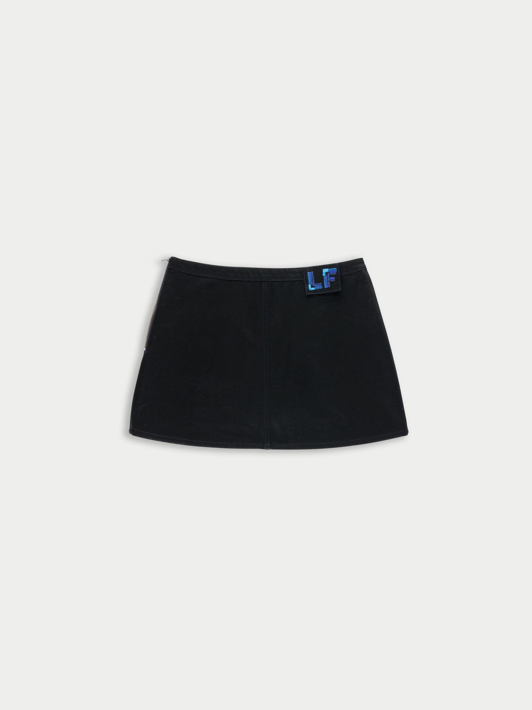 THELMA Denim Mini Skirt - Black