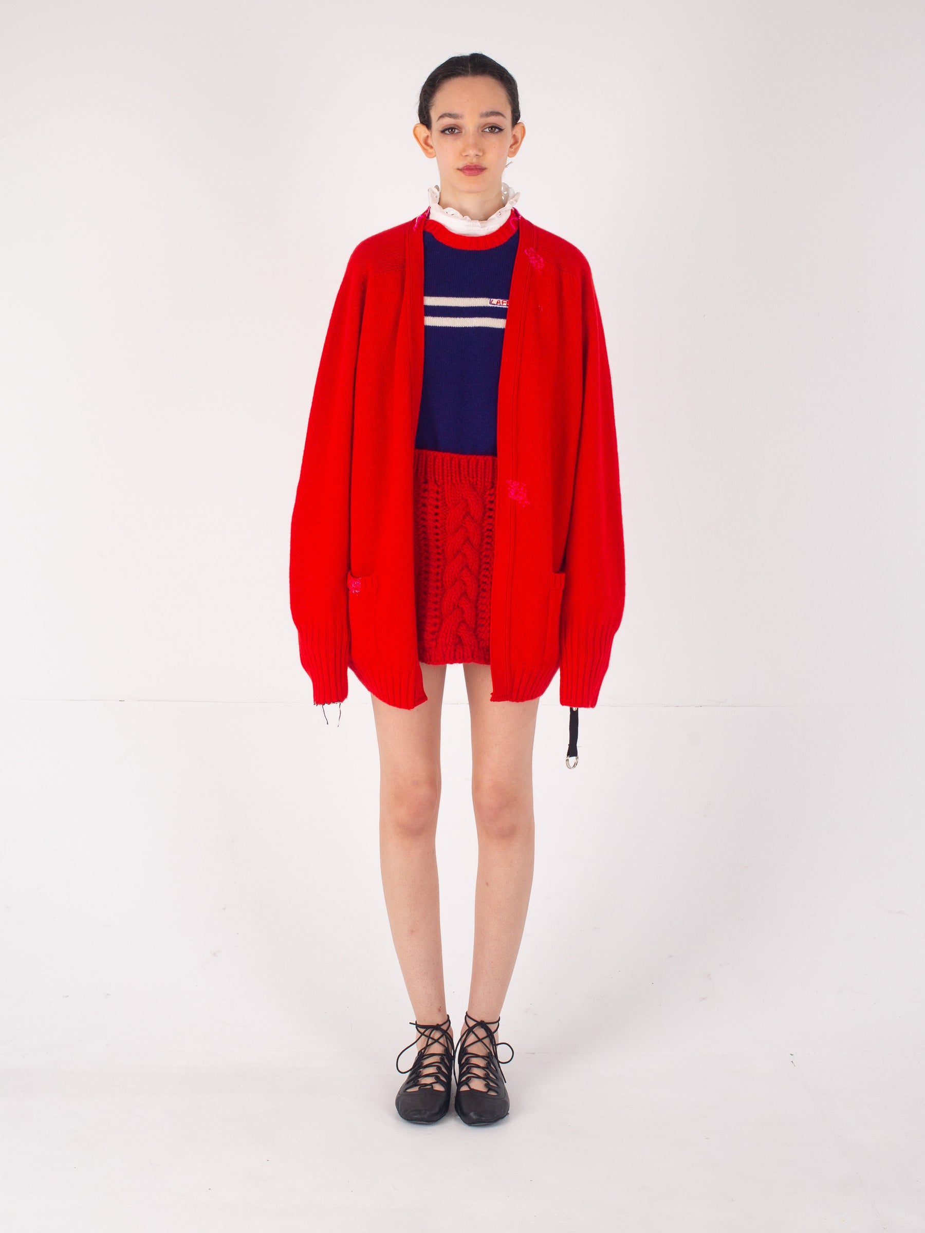 SYLVIA Unisex Cardigan - Red