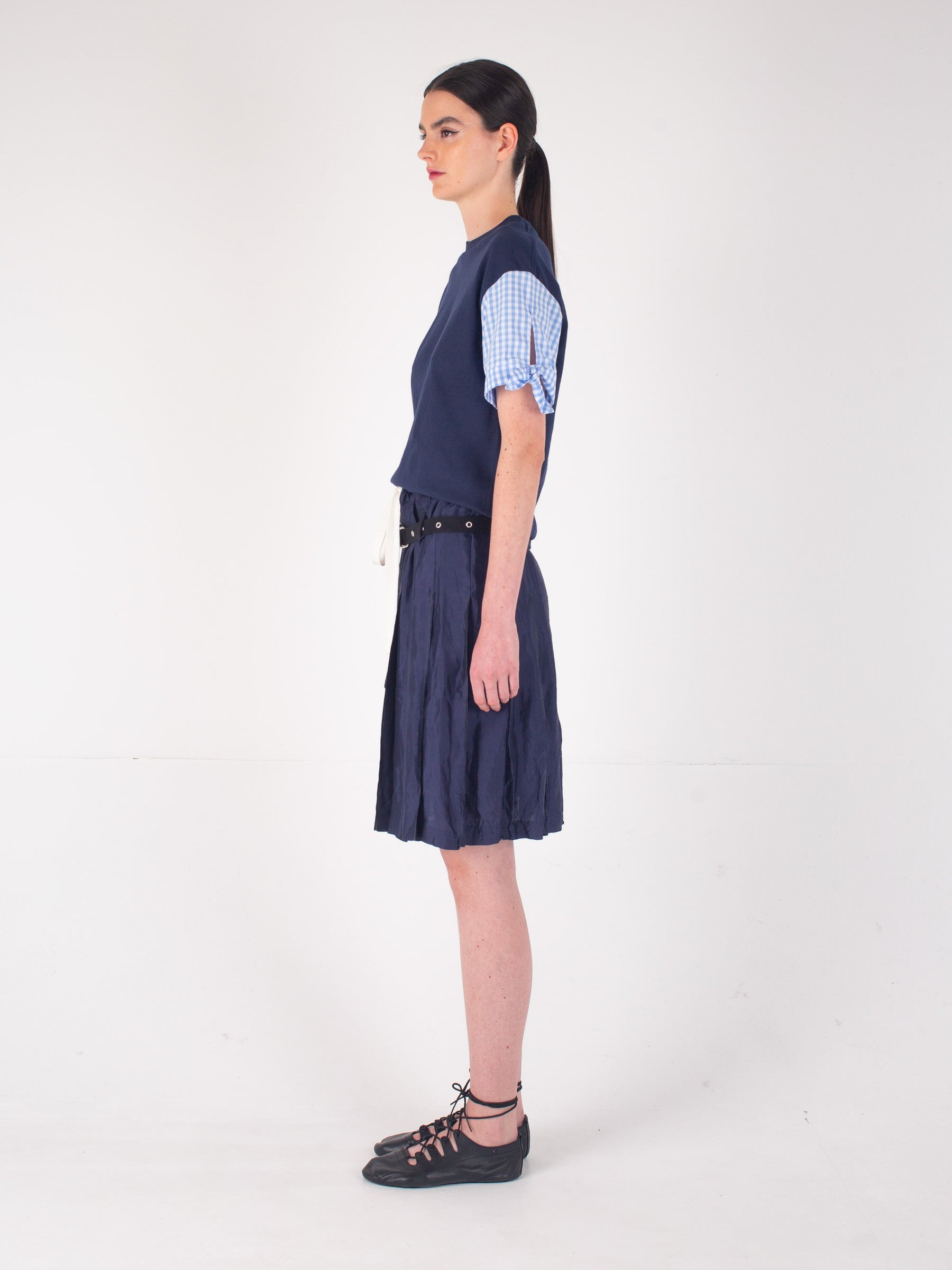 BERNADETTE Pleated Skirt - Navy