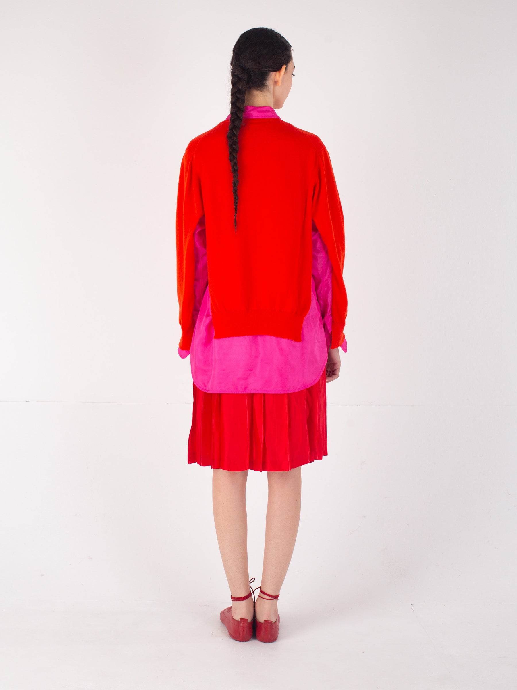 BERNADETTE Pleated Skirt - Red