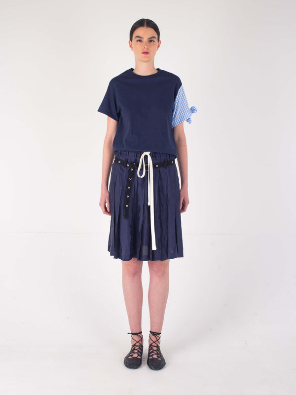 BERNADETTE Pleated Skirt - Navy