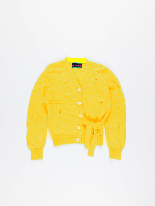 BEATRIX V-neck Cardigan - Yellow