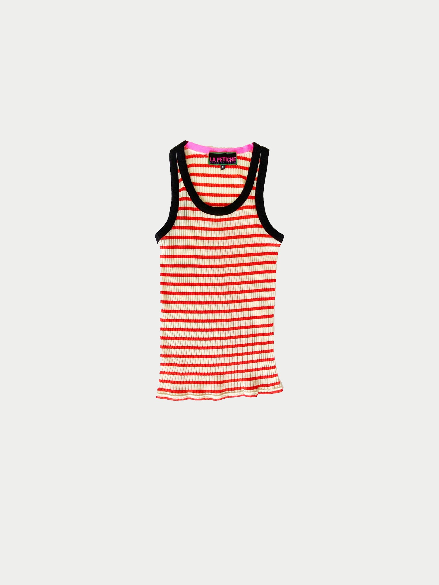 ROMY Striped Vest - Red / Ecru