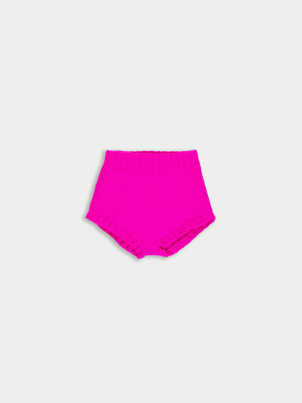 EDIE Hand Knit Pants - Neon Pink